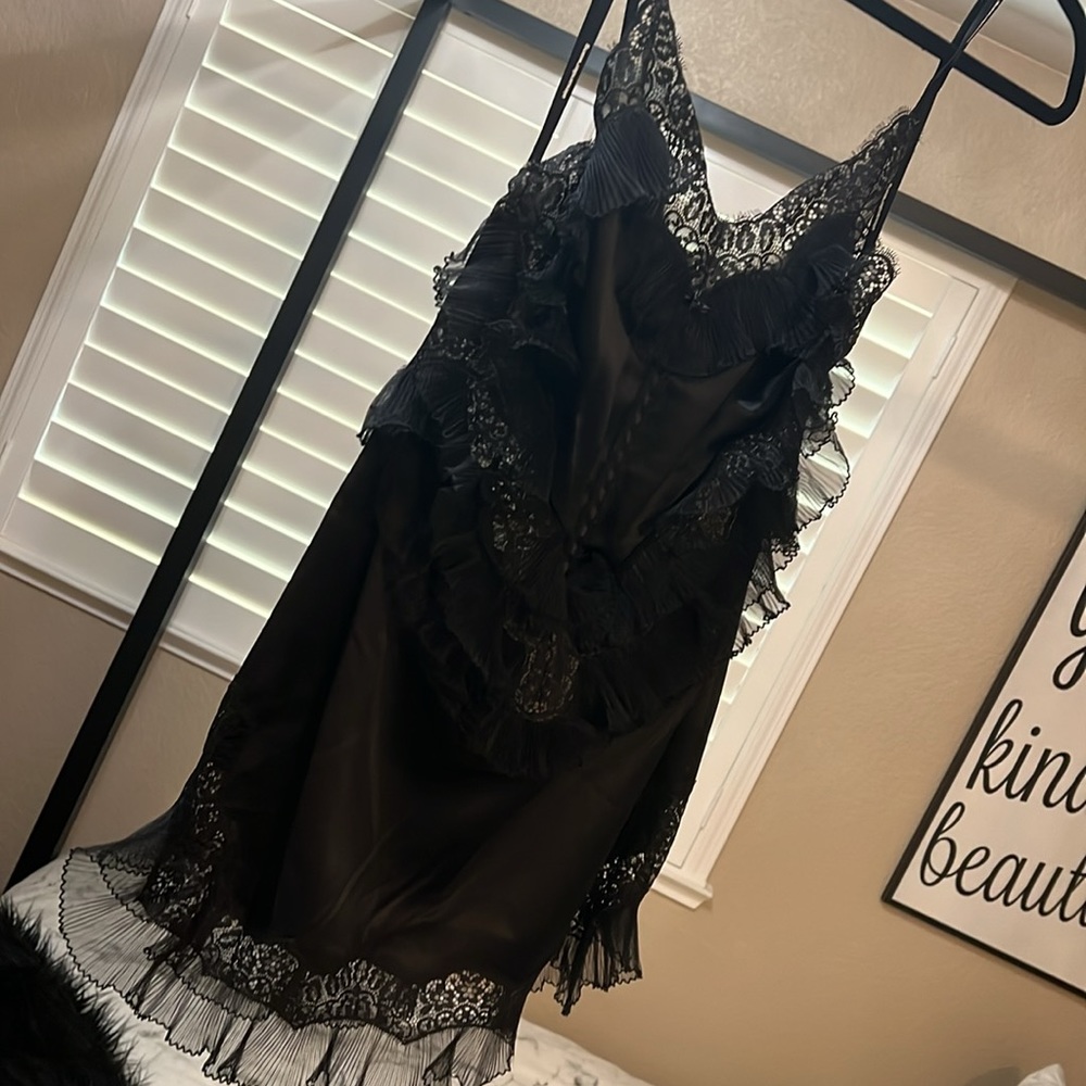 Alexander Wang black ruffle slip minidress - Picture 5 of 5